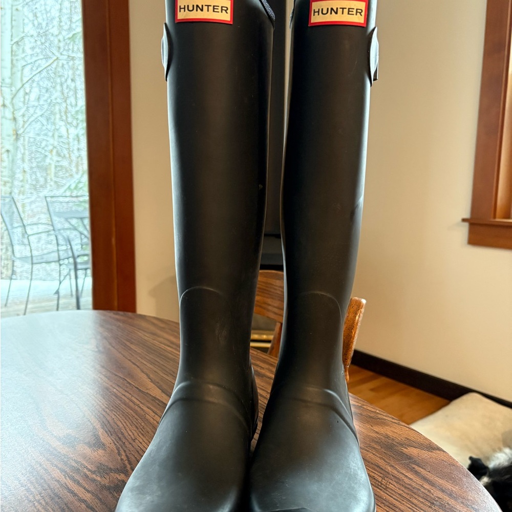 Hunter Black Tall Rain Boots